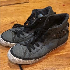 Grey hi top converse